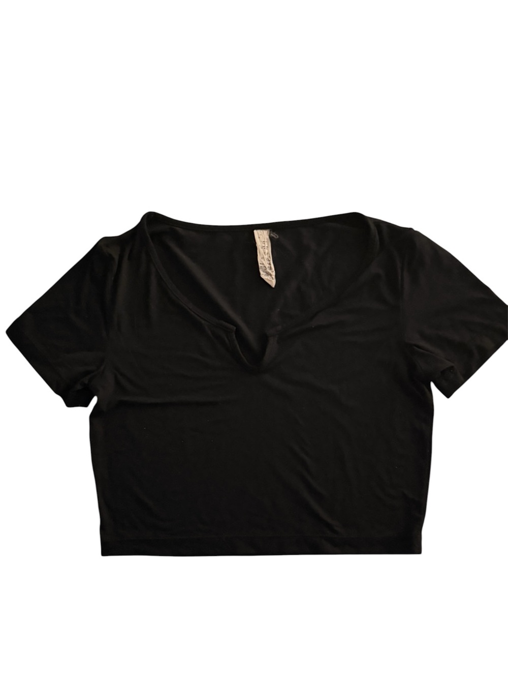 Alphalete Black V-Neck Crop Top Size Small